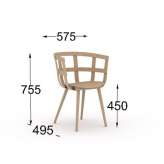 Wooden chair with armrests Louhans
