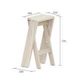 High stool made of solid wood, with footrest, stackable Zafra