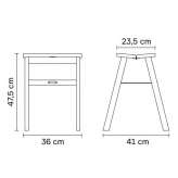 Low, foldable oak stool Criseni