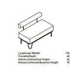 Upholstered bench with backrest Irun