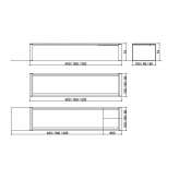 Extendable rectangular stainless steel dining table Edina
