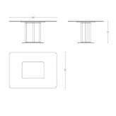Rectangular dining table made of glass and steel Sariz