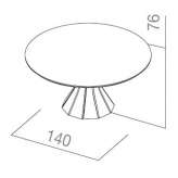 Round wooden table Thale