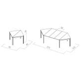 Extendable square wooden table Husi