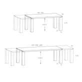 Extendable wooden dining table Meda