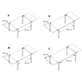 Extendable rectangular glass table Kanab