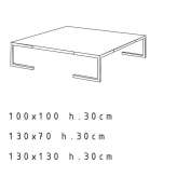 Square coffee table made of MDF Zellwood