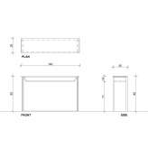 Rectangular wooden console table with shelves Ault