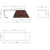 Rectangular wooden desk with drawers Volongo