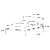 Double bed with removable cover and upholstered headboard Korucu