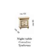 Rectangular bedside table with drawers Akron