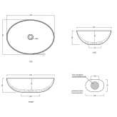 Oval countertop ceramic washbasin Brandico