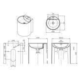 Acovi® wall-mounted washbasin with overflow Olemps