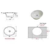 Recessed oval ceramic washbasin Fizes