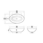 Oval countertop washbasin Abrest
