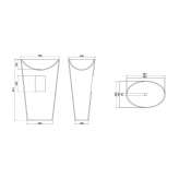 Free-standing oval washbasin Laxou