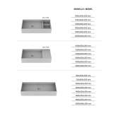 Single Solid Surface wall-mounted washbasin Tekanto