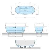 Freestanding oval Aquatech® bathtub Lebork
