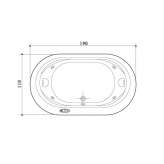 Oval built-in bathtub with hydromassage Havant