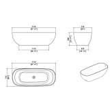 Freestanding oval Solid Surface bathtub Omvriaki