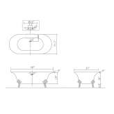 Freestanding oval cast iron bathtub Samur