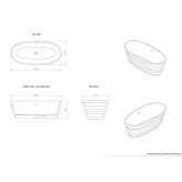 Solid Surface oval bathtub Cabo