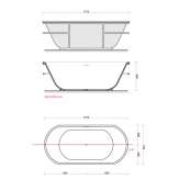 Freestanding oval Solid Surface bathtub Perigny