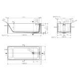 Solid Surface rectangular bathtub Masloc