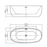Freestanding oval acrylic bathtub Rasova