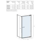 Corner crystal shower cabin with hinged doors Kolc