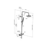 Thermostatic stainless steel shower panel Lipova