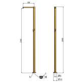 Free-standing brass shower panel with a shower hand Sribne