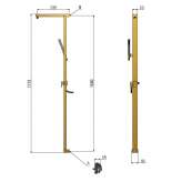 Brass shower panel mounted to the wall Lavara