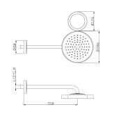Wall-mounted rain shower with built-in lighting Walhalla