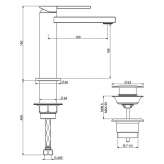 Single-lever countertop washbasin tap Moimacco