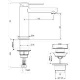 Single-lever countertop washbasin tap Palizzi
