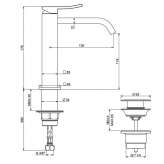 Single-lever countertop washbasin tap Colima
