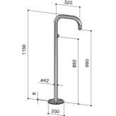 Freestanding washbasin tap made of 316 stainless steel Isse