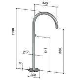 Free-standing bathtub faucet made of stainless steel Creola