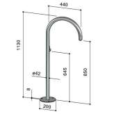 Free-standing bathtub faucet made of stainless steel Creola