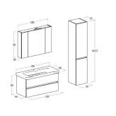 Wall-mounted washbasin cabinet with drawers Hurigny