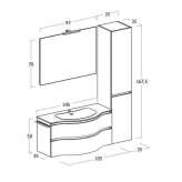 Single wall-mounted washbasin cabinet with drawers Hurigny