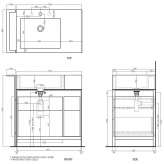 Standing under-washbasin cabinet with drawers Preze