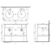 Double standing under-washbasin cabinet Aheloy