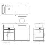 Standing under-washbasin cabinet with drawers Preze