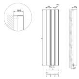 Vertical aluminum decorative radiator Barquedo