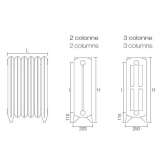Decorative wall-mounted cast iron radiator for hot water Alesd