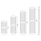 Vertical, wall-mounted towel warmer made of carbon steel Alesd