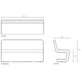 Curved modular bench Serent