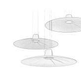 Acoustic, dimmable fabric hanging lamp Paipa